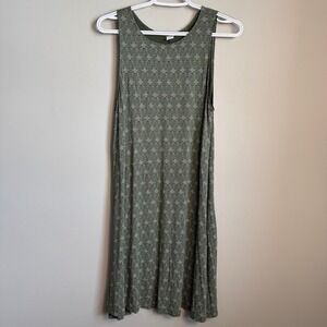 Old Navy Women's Sleeveless Tank Dress Geometric Green Large Beach Summer Market